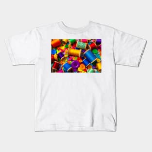 Colorful Thread And Buttons Still Life Kids T-Shirt